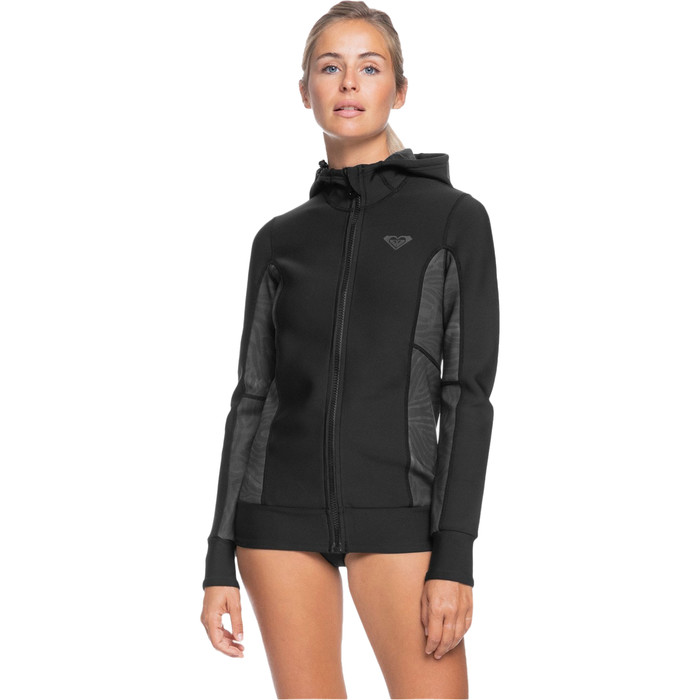 2022 Roxy Womens Syncro 1mm Front Zip Paddle Jacket ERJW803022 Black Jet Black Wetsuit Outlet